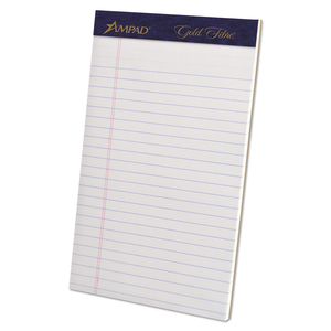 GOLD FIBRE WRITING PADS, NARROW RULE, 50 WHITE 5 X 8 SHEETS, 4/PACK by Ampad Corporation GOLD FIBRE WRITING PADS, NARROW RULE, 50 WHITE 5 X 8 SHEETS, 4/PACK by Ampad Corporation