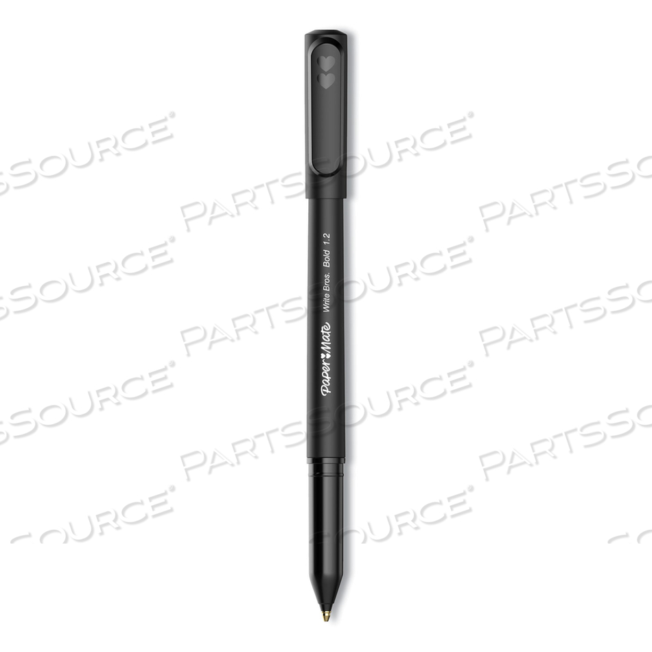 WRITE BROS. BALLPOINT PEN, STICK, BOLD 1.2 MM, BLACK INK, BLACK BARREL by Paper Mate