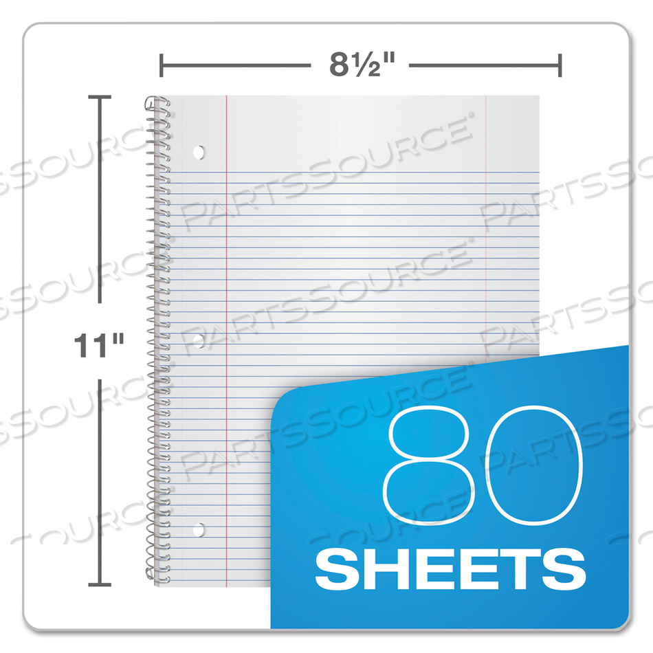 EARTHWISE BY OXFORD RECYCLED SINGLE SUBJECT NOTEBOOK, MEDIUM/COLLEGE RULE, RANDOMLY ASSORTED COVERS, 11 X 8.5, 80 SHEETS 