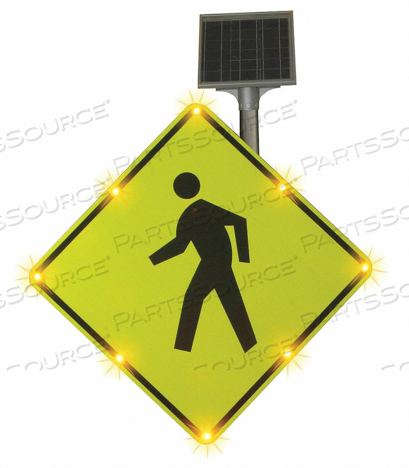 BLINKERSIGN FLASHING LED PEDESTRIAN CROSSING SIGN W11-2, 36"W, SOLAR by Tapco