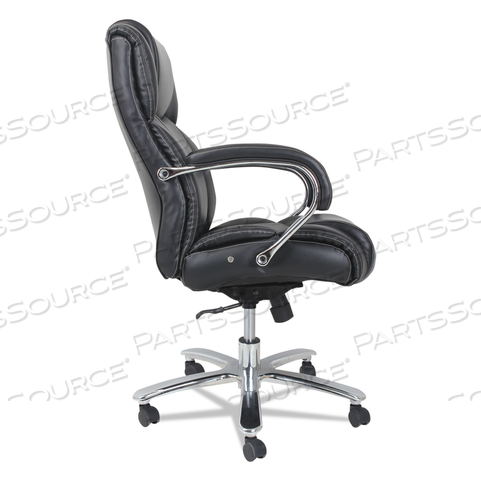 ALERA MAXXIS SERIES BIG/TALL BONDED LEATHER CHAIR, SUPPORTS 450 LB, 21.26" TO 25" SEAT HEIGHT, BLACK SEAT/BACK, CHROME BASE 