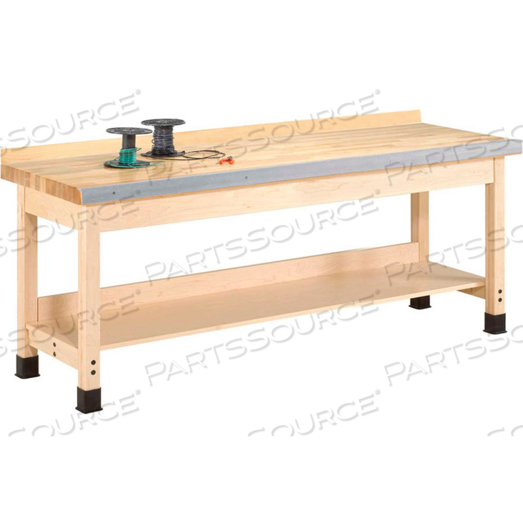 120"W X 24"D WOODWORKING BENCH, MAPLE 