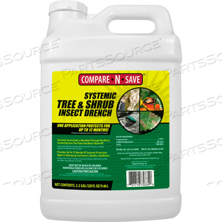 COMPARE-N-SAVE SYSTEMIC TREE & SHRUB INSECTICIDE DRENCH, 2-1/2 GALLON BOTTLE 