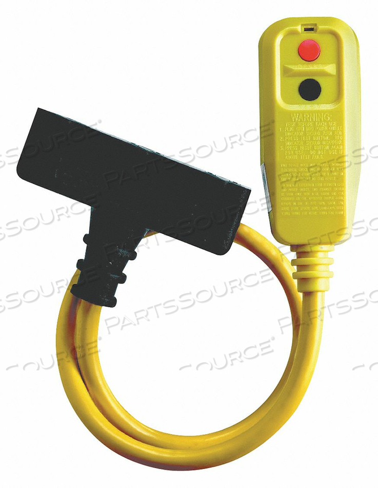 PLUG-IN GFCI WITH CORD, CORD LENGTH 2 FT, COLOR YELLOW, MAX. AMPS 15 A, PLUG CONFIGURATION NEMA 5-15P, RECEPTACLE CONFIGURATION NEMA 5-15R,  by Power First