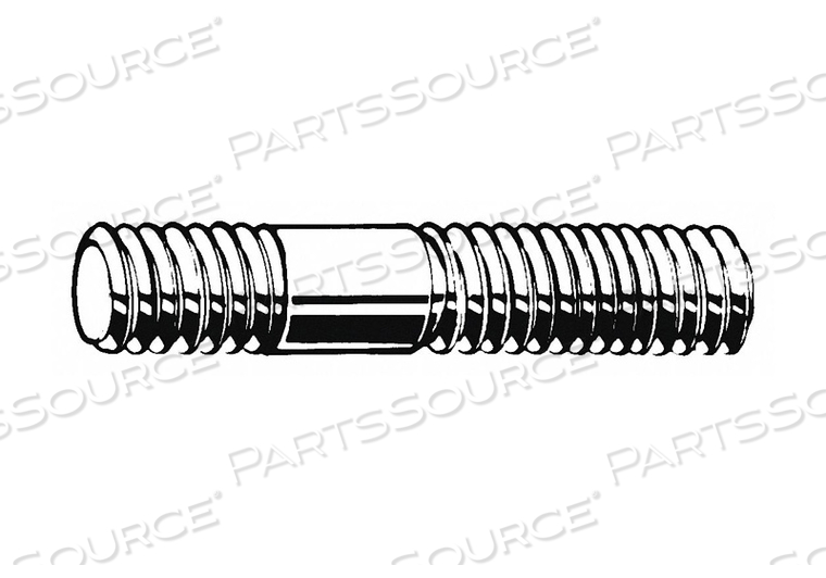 DOUBLE-END THREADED STUD, STEEL, CLASS 8, BLACK OXIDE, 95 MM LG, 25 MM THREAD LG A by Fabory