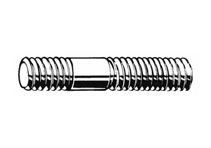 DOUBLE-END THREADED STUD, STEEL, CLASS 8, BLACK OXIDE, 95 MM LG, 25 MM THREAD LG A by Fabory