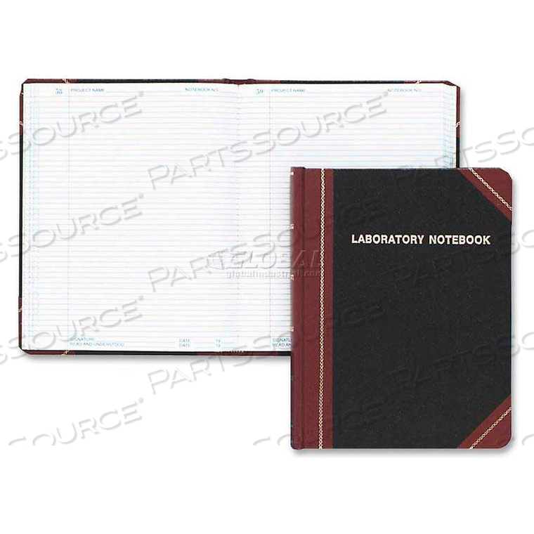 LABORATORY NOTEBOOK, BLACK/RED COVER, RECORD RULED, 8-1/8 X 10-3/8, 300 SHEETS by Esselte Pendaflex Corp. LABORATORY NOTEBOOK, BLACK/RED COVER, RECORD RULED, 8-1/8 X 10-3/8, 300 SHEETS by Esselte Pendaflex Corp.