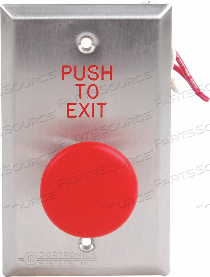 PUSH TO EXIT BUTTON 125VAC RED BUTTON by Dortronics Systems, Inc.
