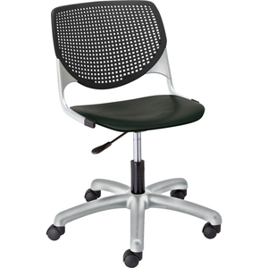 POLY TASK CHAIR WITH CASTERS AND PERFORATED BACK - BLACK by KFI