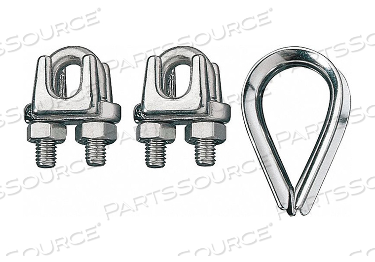 WIRE ROPE CLIP AND THIMBLE KIT 1/4 IN by Ronstan
