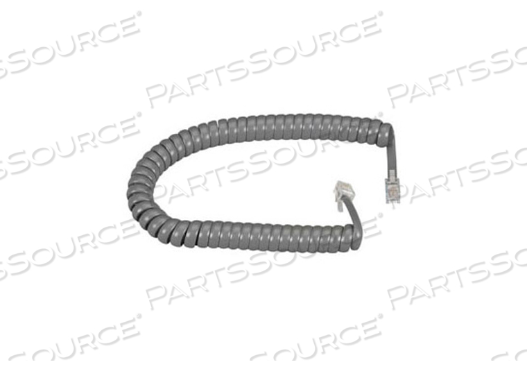 COILED TELEPHONE HANDSET POWER CORD, DARK GRAY, 12 FT, 0.05 LB, STANDARD RJ-22 CONNECTORS 
