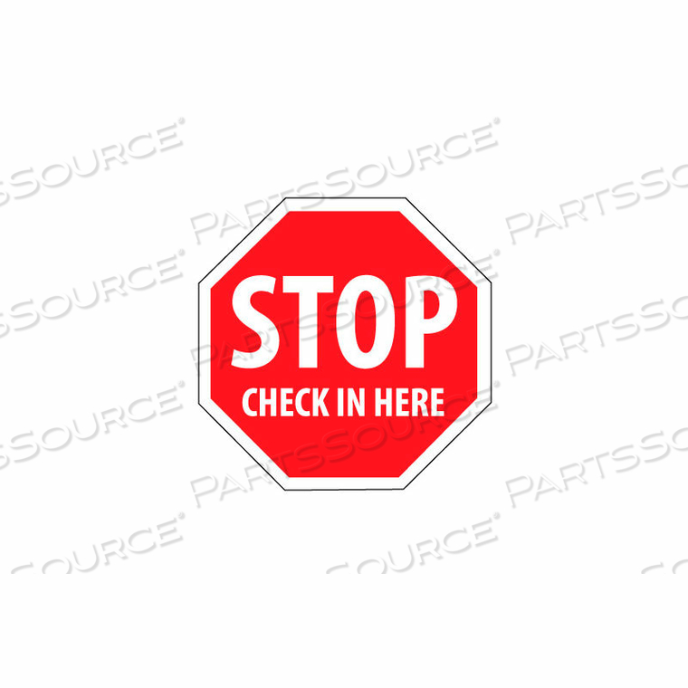 SECURITY STOP SIGN - STOP CHECK IN HERE by National Marker Company