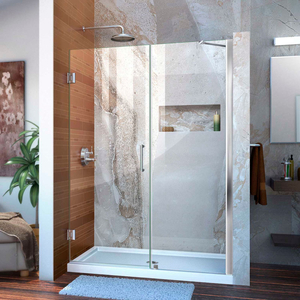 UNIDOOR FRAMELESS ADJUSTABLE SHOWER DOOR, 54"-55" by Dreamline