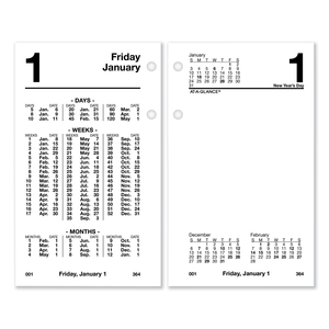 FINANCIAL DESK CALENDAR REFILL, 3.5 X 6, WHITE SHEETS, 2023 by At-A-Glance