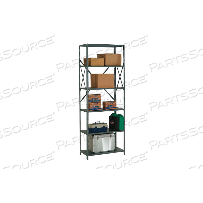 STEEL SHELVING 20 GA 48"WX24"DX97"H OPEN CLIP STYLE 6 SHELF by Approved Vendor STEEL SHELVING 20 GA 48"WX24"DX97"H OPEN CLIP STYLE 6 SHELF by Approved Vendor
