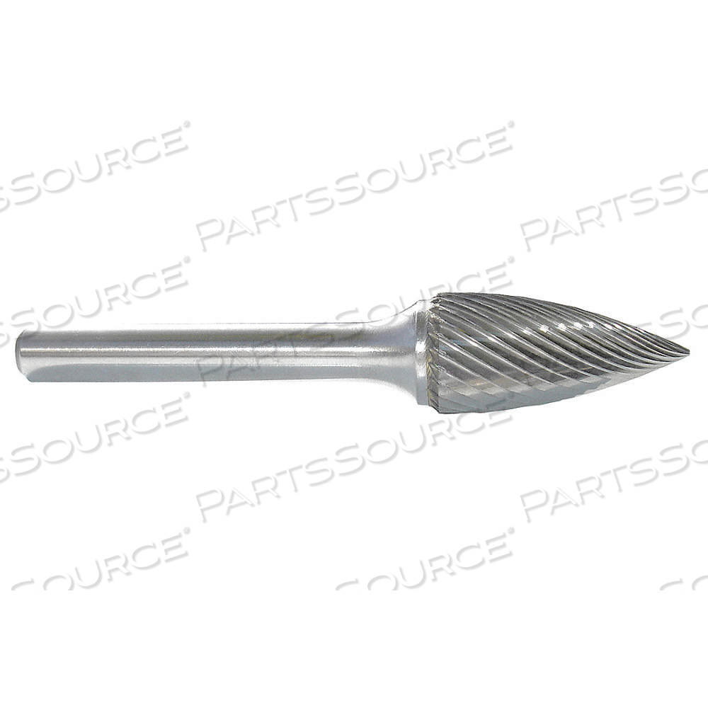 CARBIDE BUR, FLAME, SH-53, SINGLE CUT, 3/16 IN X 3/8 IN HEAD, 1/8 IN SHANK by Monster