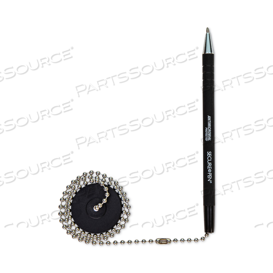 ANTIMICROBIAL COUNTER CHAIN PEN, MEDIUM, 1 MM, BLACK INK, BLACK 