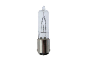 HALOGEN LAMP, 150 W, 0.5 IN DIA, BA15D DOUBLE CONTACT BAYONET BASE, CLEAR, 2950 K COLOR TEMPERATURE, T4, 120 V, 2000 HR AVERAGE LIFE, CC-8 FILAME by GE Lighting
