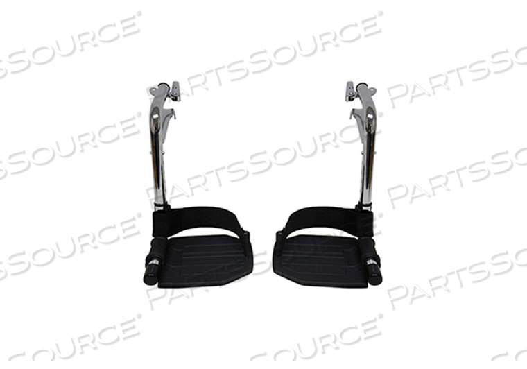 1-3/8IN PIN CHROME FOOT REST WITH ALUMINUM FOOTPLATE & HEEL LOOPS by Alco Sales & Service Co
