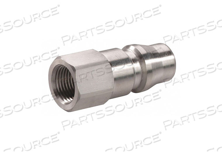 QUICK CONNECT HOSE COUPLING, GLOBAL STYLE HIGH FLOW, 304 STAINLESS STEEL, PLUG, FEMALE, NPT, COUPLING SIZE 1/2 IN by Speedaire