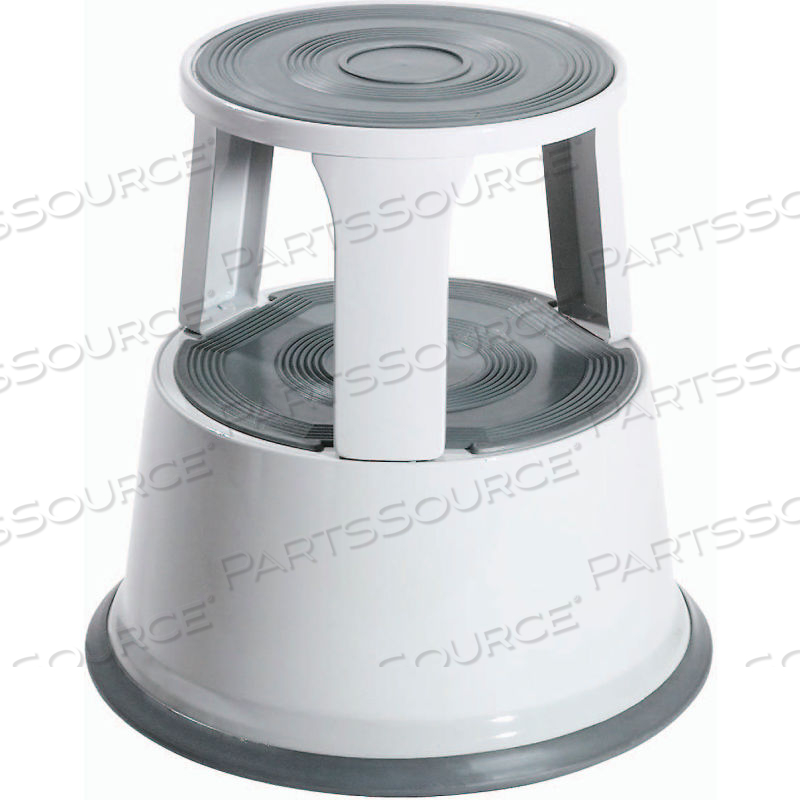 17"H ROLLING STEP STOOL - GRAY 