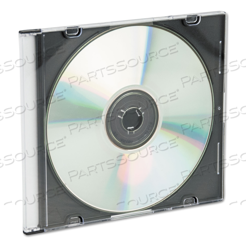 CD/DVD SLIM JEWEL CASES, CLEAR/BLACK by Innovera