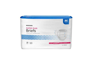SUPER PLUS MODERATE ABSORBENCY INCONTINENCE BRIEF, MEDIUM (96 PER CASE) by McKesson