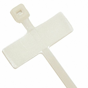 CABLE TIE W ID TAG 4 IN. NATURAL PK100 by Dolphin Components