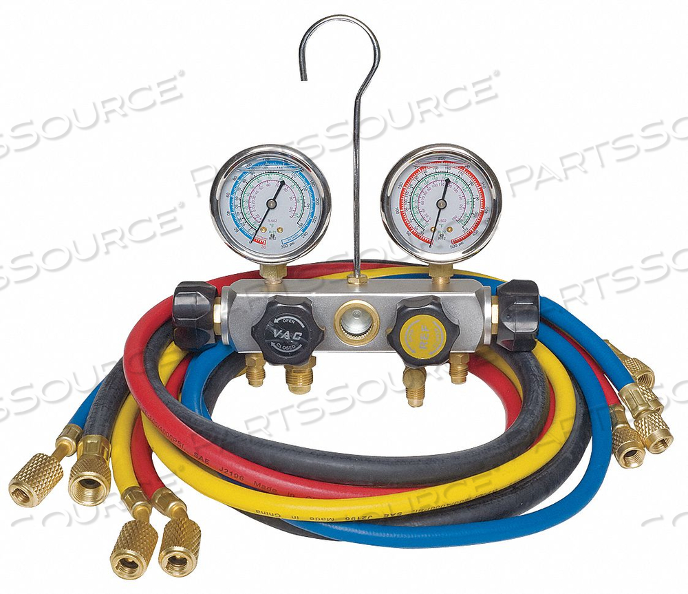 MANIFOLD GAUGE SET 4 VALVE 4 HOSES by DAYTON ELECTRIC MANUFACTURING CO MANIFOLD GAUGE SET 4 VALVE 4 HOSES by DAYTON ELECTRIC MANUFACTURING CO
