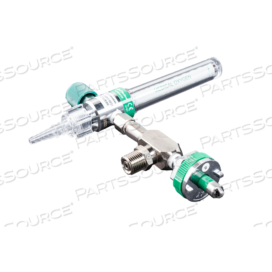 139 H X 28 W X 86MM D 15LPM BRASS PRESSURE COMPENSATED OXYGEN SINGLE FLOWMETER by Ohio Medical, LLC