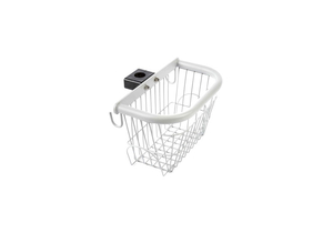 BASKET, 8IN HEIGHT, 7IN DEPTH, GREY, LARGE SIZE, PLASTIC, 12.9IN LENGTH, 7/8IN HANDLE SIZE, EPOXY FINISH, INCLUDES: HANDLE by Pryor Products