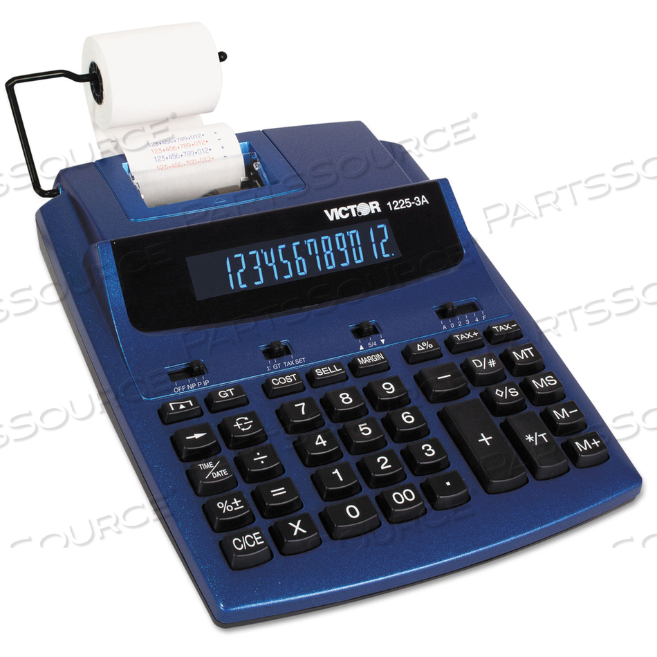 1225-3A ANTIMICROBIAL TWO-COLOR PRINTING CALCULATOR, BLUE/RED PRINT, 3 LINES/SEC by Victor Technology, LLC
