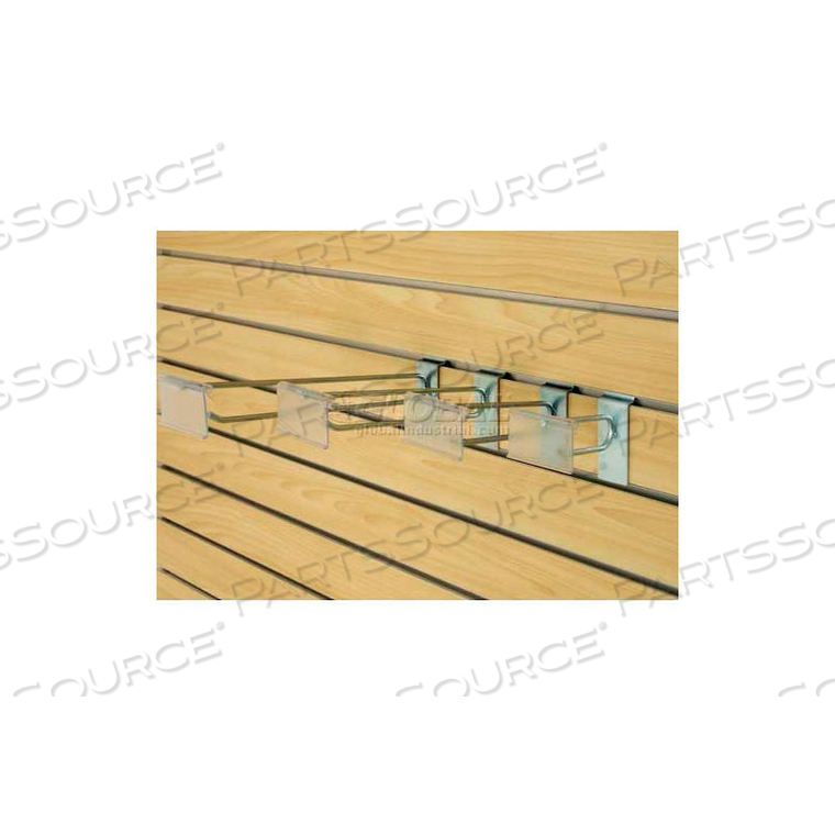 4" SPECIAL SLATWALL HOOKS WITH PLASTIC LABEL HOLDER, ZINC by Amko Displays LLC