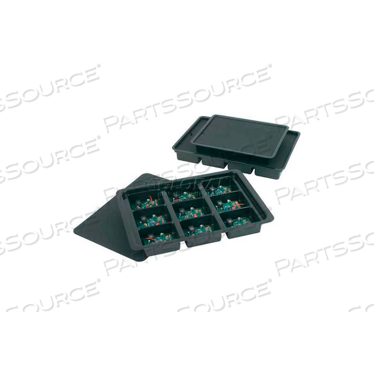 PROTEKTIVE PAK CONDUCTIVE KITTING TRAY, 9 CELLS, 14-1/2"L X 10-1/8"W X 1-7/8"H by Desco PROTEKTIVE PAK CONDUCTIVE KITTING TRAY, 9 CELLS, 14-1/2"L X 10-1/8"W X 1-7/8"H by Desco