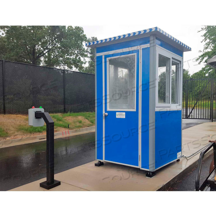 4'X4' GUARD BOOTH, BLUE - ECONOMY MODEL, PRE-ASSEMBLED by Guardian Booth LLC 4'X4' GUARD BOOTH, BLUE - ECONOMY MODEL, PRE-ASSEMBLED by Guardian Booth LLC