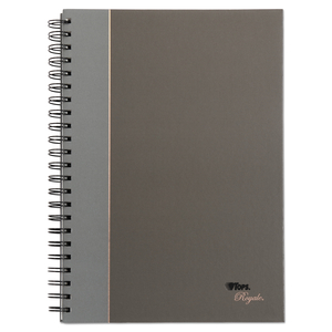 ROYALE WIREBOUND BUSINESS NOTEBOOKS, 1 SUBJECT, MEDIUM/COLLEGE RULE, BLACK/GRAY COVER, 11.75 X 8.25, 96 SHEETS by Tops