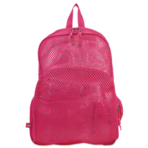 MESH BACKPACK, FITS DEVICES UP TO 17", POLYESTER, 12 X 5 X 18, CLEAR/ENGLISH ROSE by Eastsport