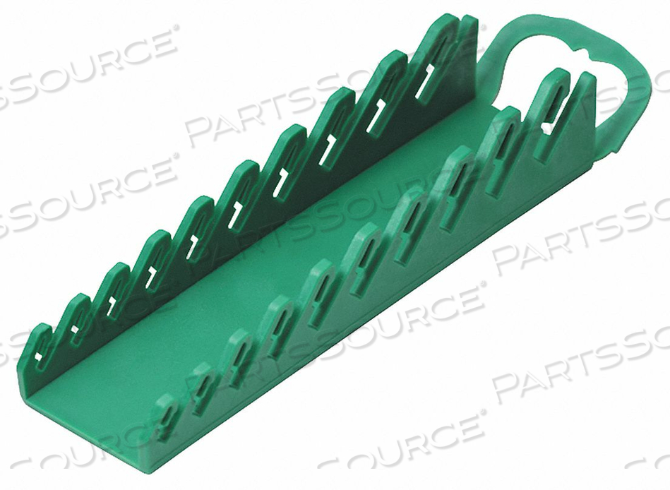 WRENCH RACK 5 SLOT 2-3/10 IN W GREEN 