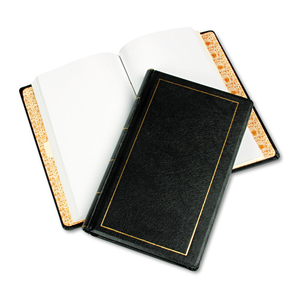 LOOSELEAF CORPORATION MINUTE BOOK, 1 SUBJECT, UNRULED, BLACK/GOLD COVER, 14 X 8.5, 250 SHEETS by Wilson Jones