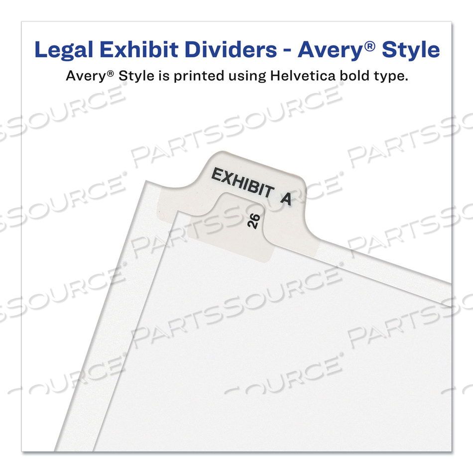 PREPRINTED LEGAL EXHIBIT SIDE TAB INDEX DIVIDERS, AVERY STYLE, 25-TAB, 1 TO 25, 11 X 8.5, WHITE, 1 SET, (1330) by Avery