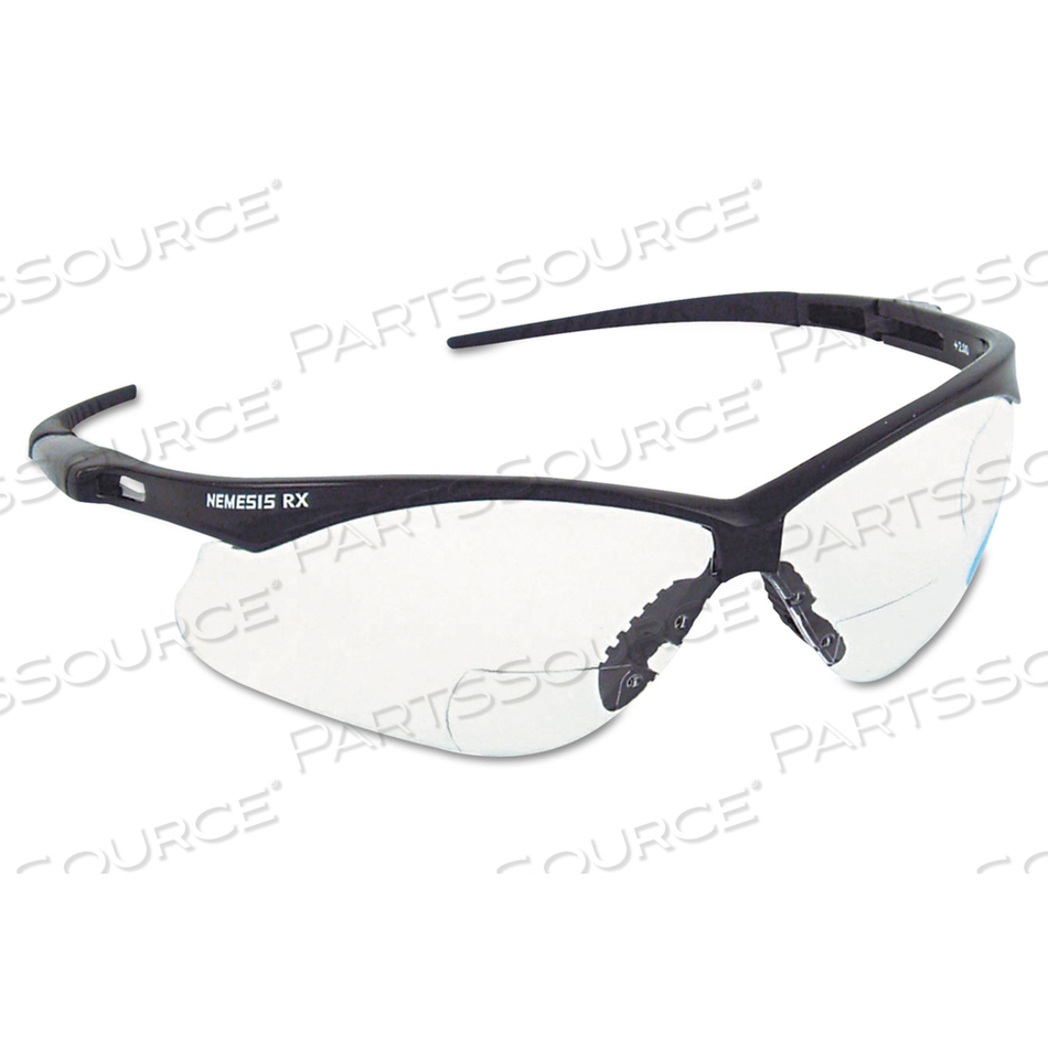 V60 NEMESIS RX READER SAFETY GLASSES, BLACK FRAME, CLEAR LENS, +1.5 DIOPTER STRENGTH by KleenGuard