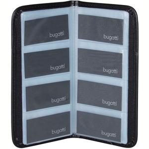 POLYESTER BUSINESS CARD CASE, 5"L X 10"H X 0.25"W, BLACK by Bugatti Sedona Inc