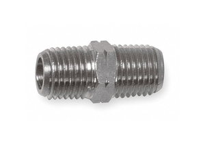 HEX NIPPLE NICKEL-PLATED BRASS 1/8 IN. by Alpha Fittings HEX NIPPLE NICKEL-PLATED BRASS 1/8 IN. by Alpha Fittings