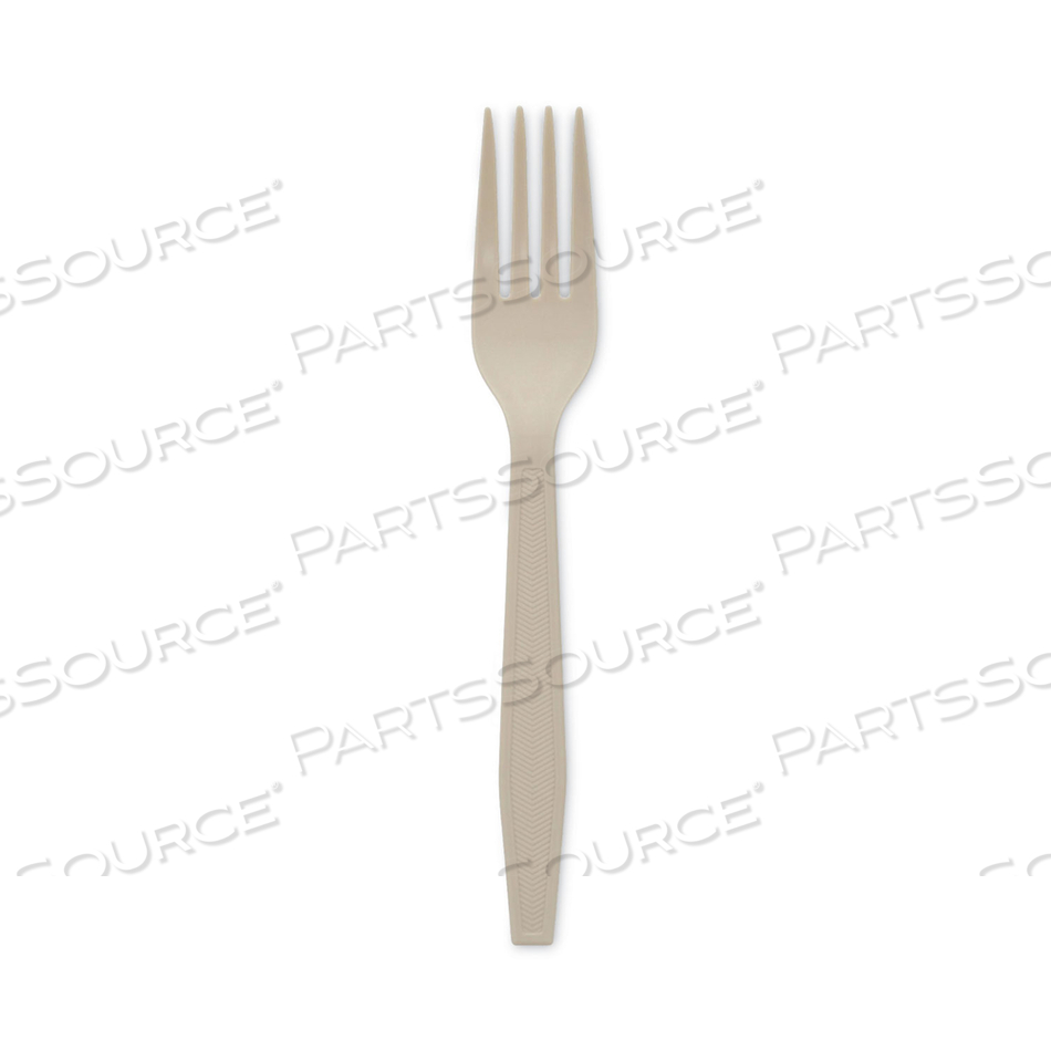 EARTHCHOICE PSM CUTLERY, HEAVYWEIGHT, FORK, 6.88", TAN by Pactiv