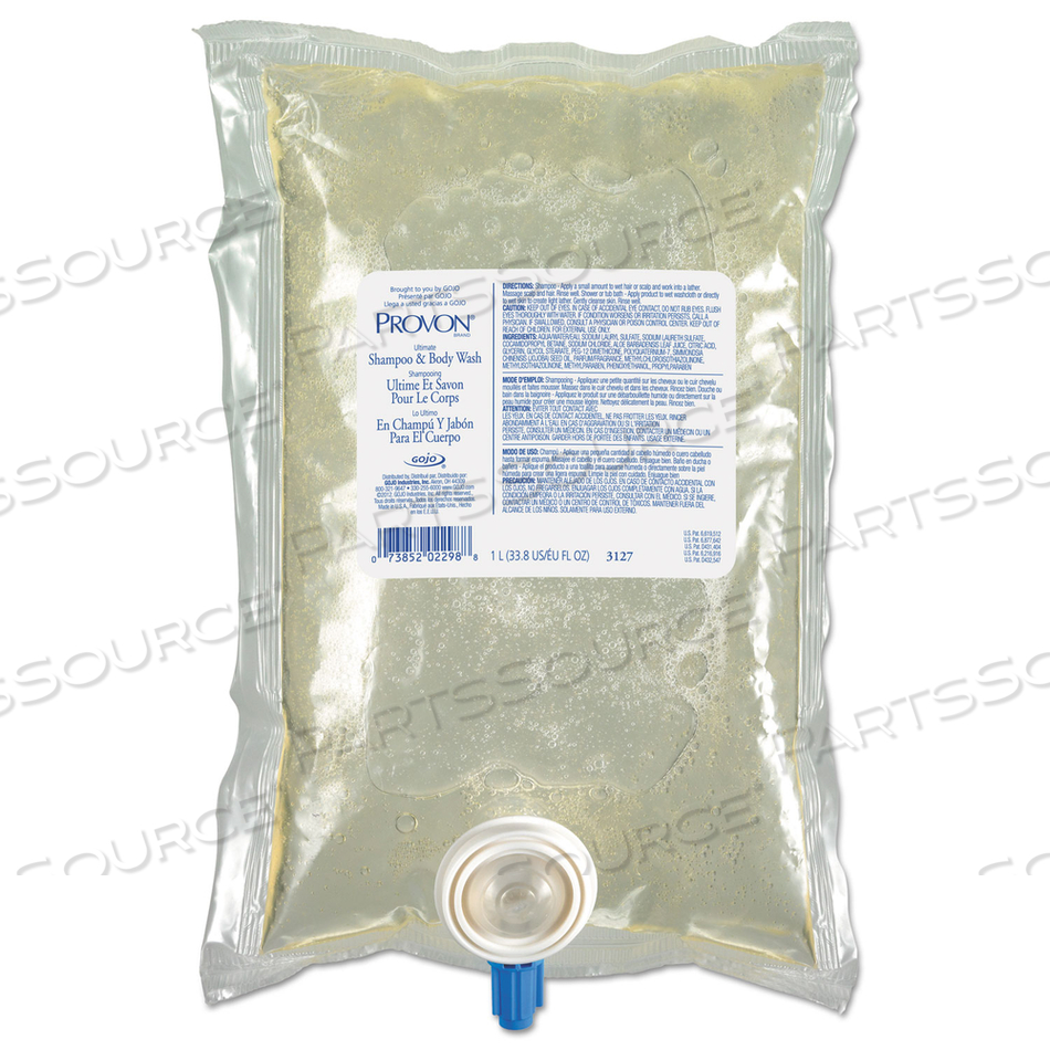 ULTIMATE SHAMPOO AND BODY WASH, HERBAL SCENT, 1,000 ML REFILL by Provon ULTIMATE SHAMPOO AND BODY WASH, HERBAL SCENT, 1,000 ML REFILL by Provon