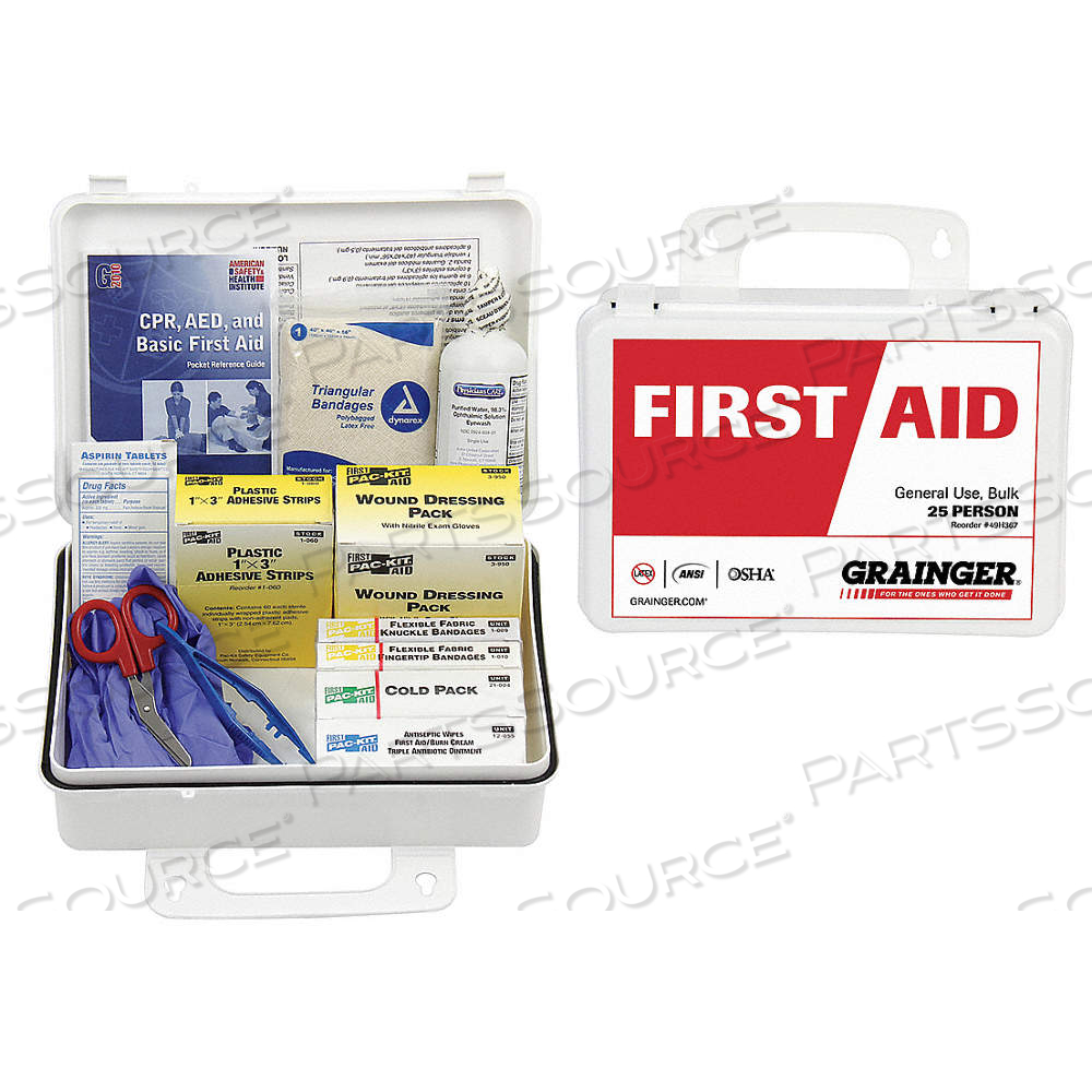 FIRST AID KIT AND HOUSING, 138 COMPONENTS, ANSI/ISEA Z308.1-2009, TYPE III by Approved Vendor FIRST AID KIT AND HOUSING, 138 COMPONENTS, ANSI/ISEA Z308.1-2009, TYPE III by Approved Vendor