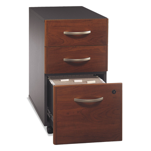 SERIES C MOBILE PEDESTAL FILE, LEFT/RIGHT, 3-DRAWERS: BOX/BOX/FILE, LEGAL/LETTER/A4/A5, CHERRY/GRAY, 15.75" X 20.25" X 27.88" by Bush Industries