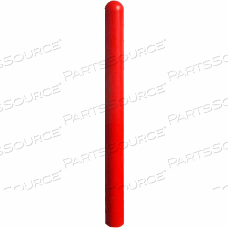 SMOOTH BOLLARD POST SLEEVE, 3-1/2" HDPE DOME TOP, RED by Ideal Shield