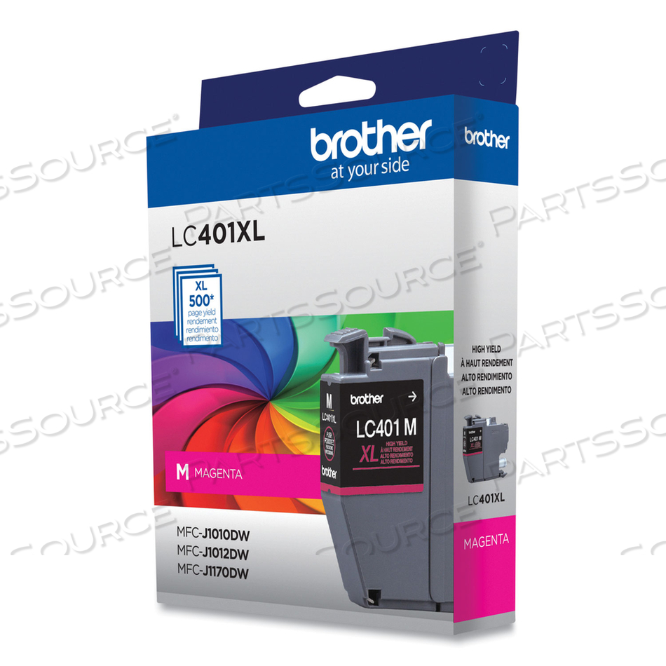 LC401XLM, HIGH YIELD, MAGENTA, ORIGINAL, INK CARTRIDGE, FOR MFC-J1010DW, MFC-J1012DW, MFC-J1170DW by Brother