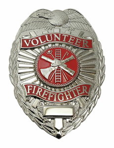 METAL BADGE VOLUNTEER FIREFIGHTER - OVAL by Heros Pride